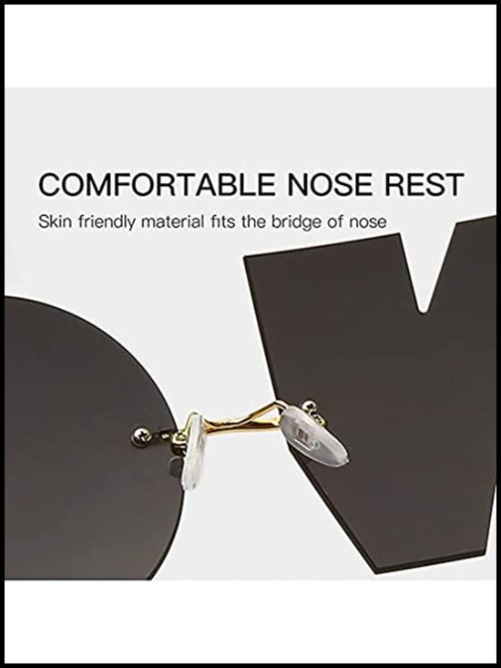 UV400 Rimless Irregular Sunglasses Metal Frame Polarized Lens Streetwear main image 5